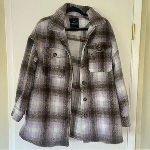 Plaid sweater-coat